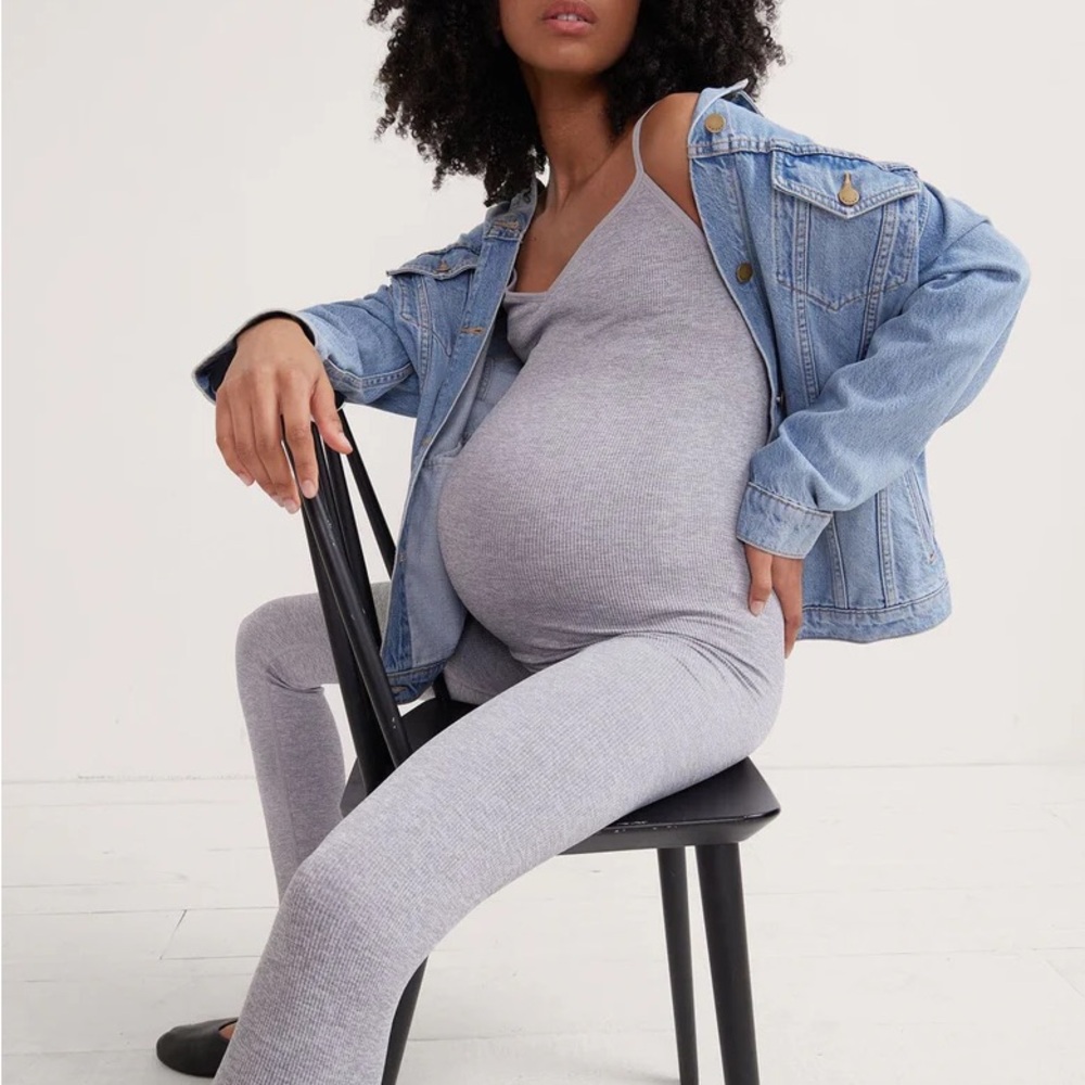 Maternity gray leotard jumper